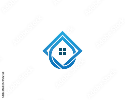 Free Download Home with Water Drop Logo Concept icon symbol sign Element Design. House, Aqua, Mineral Oil, Droplet, Plumbing, Cleaning Service Logotype. Vector illustration template - GFXLoad