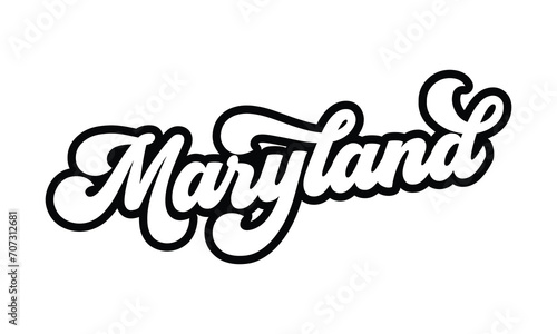 Maryland hand lettering design calligraphy vector  Maryland text vector trendy typography design 