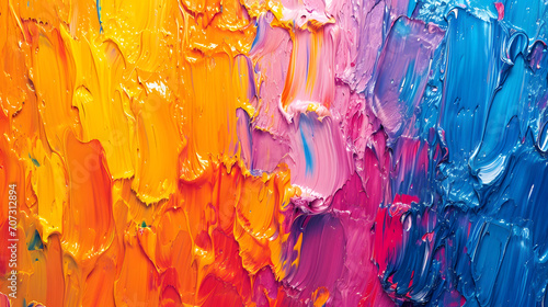 A vibrant explosion of abstract color, created by a child's imagination and brought to life through acrylic paint, captures the essence of modern art in this striking painting
