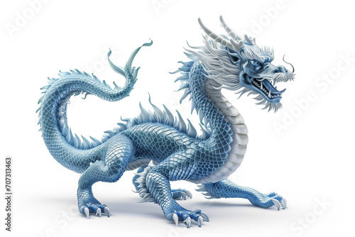 blue chinese dragon isolated © Poprock3d