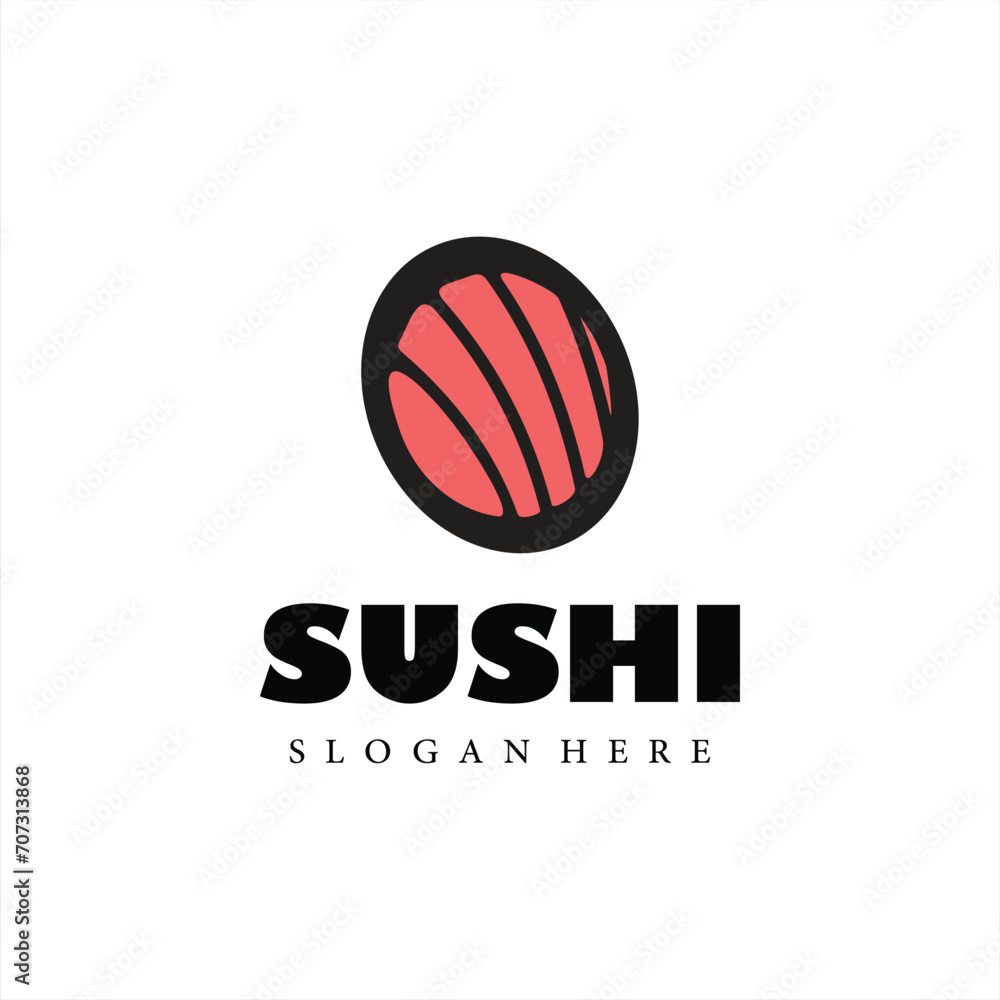 Vector sushi  restaurant logo design inspiration template