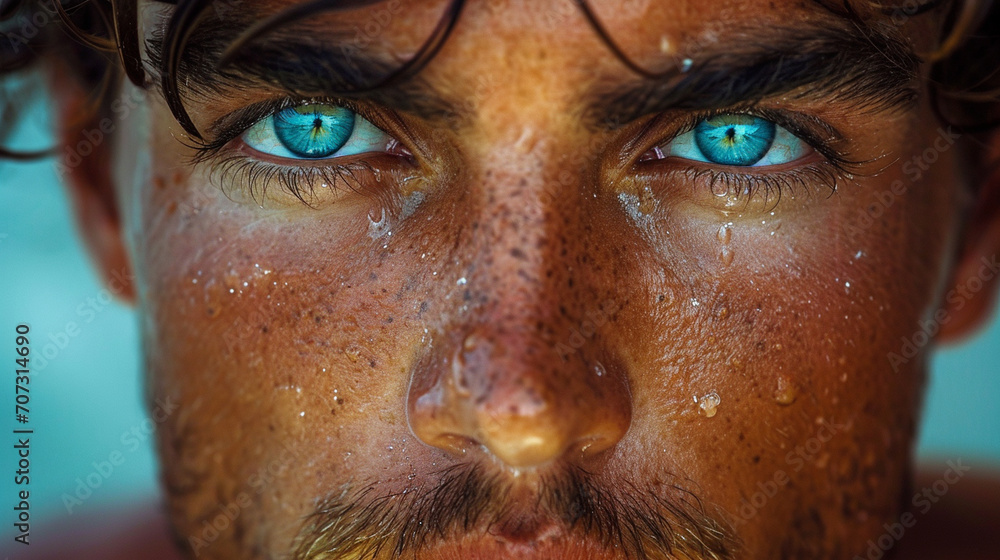 A striking close-up portrait of a man with incredibly beautiful eyes, their deep, mesmerizing color captivating the viewer, framed by expressive lashes and illuminated by soft natu A striking close-up portrait of a man with incredibly beautiful eyes, their deep, mesmerizing color captivating the viewer, framed by expressive lashes and illuminated by soft natu