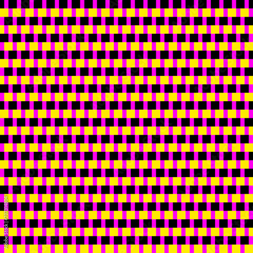 Yellow and black squares and pink rectangles pattern background