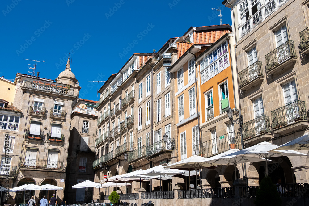partial view of main square in Ourense. Galicia, Spain
