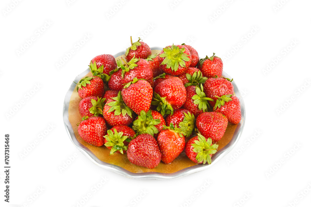 Ripe strawberry isolated on white . Ripe strawberry isolated on white .