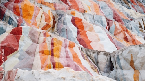 walls of sylvinite salt quarry photo