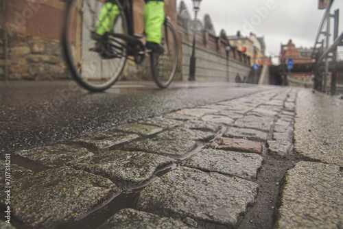 close-up on a cobbled street