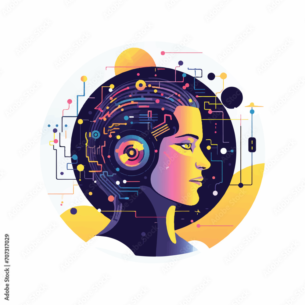 Artificial intelligence flat design style illustration vector Artificial intelligence flat design style illustration vector