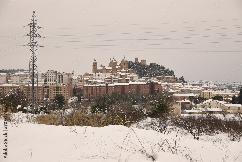 Epoca de nieves, nevada en Alcañiz, Teruel. Filomena en 2021.