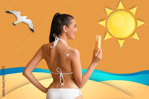 Pretty young woman with sun...