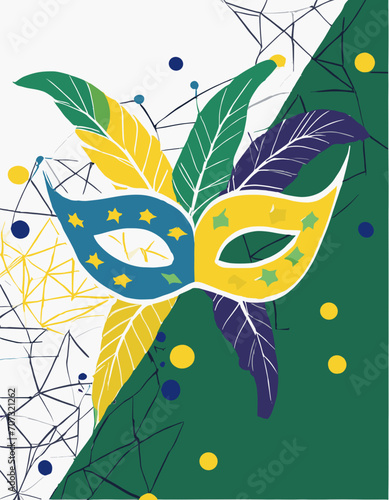 Brazilian and Venice carnival masks vector