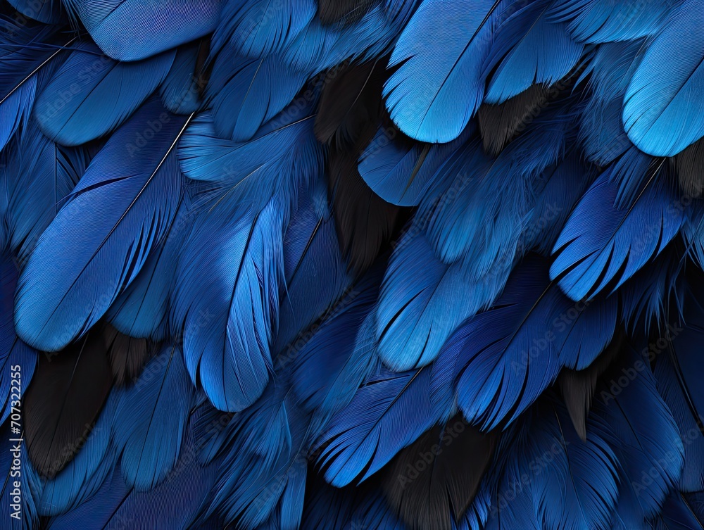 Obraz premium blue and black feathers background
