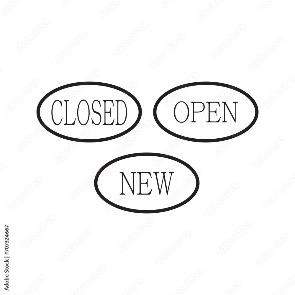open close and new sign, vector icon, welcoming shop visitor icon editable stroke, sign, symbol outline line button isolated on white open close and new sign, vector icon, welcoming shop visitor icon editable stroke, sign, symbol outline line button isolated on white