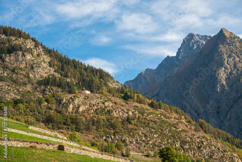 Doues village Italian Alps Aosta valley Italy