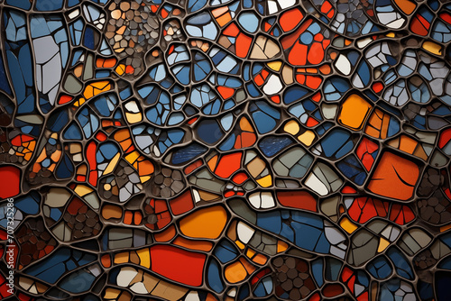 Colorful stained glass mosaic. Abstract background.