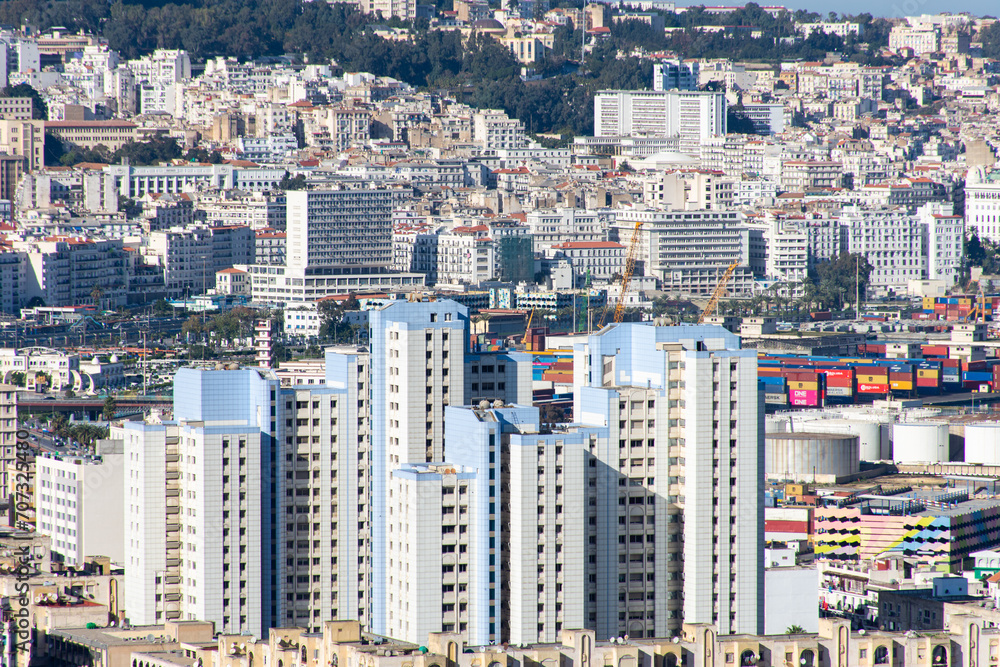 High-angle view of Algiers city. Algeria. Panoramic view. 