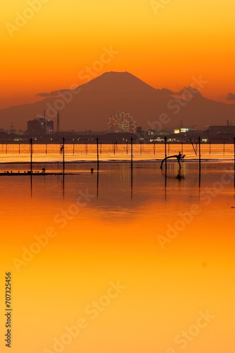 三番瀬からの富士山の夕景　ふなばし三番瀬海浜公園 photo