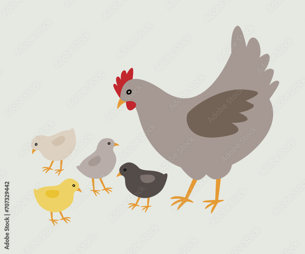 Mother hen with baby chicks. Mother hen with baby chicks.