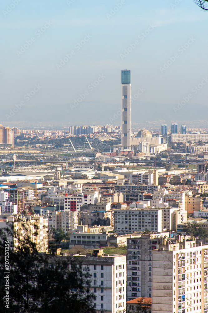 High-angle view of the Great Mosque of Algiers. Algeria. Panoramic view. 