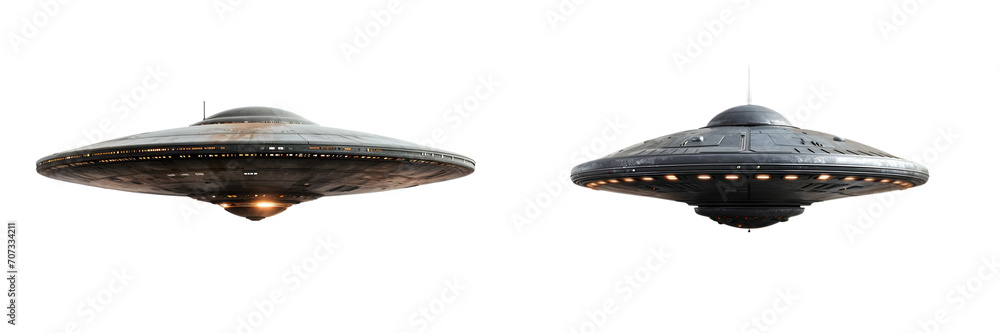 Set Of UFO On Transparent Background Set Of UFO On Transparent Background