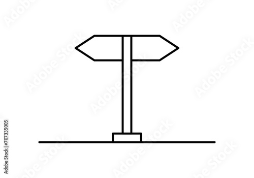 Icono negro de señal de dirección en fondo blanco.