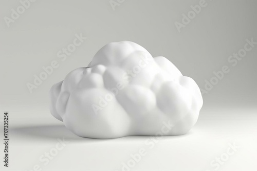 White background cloud, rendered in 3D. Generative AI