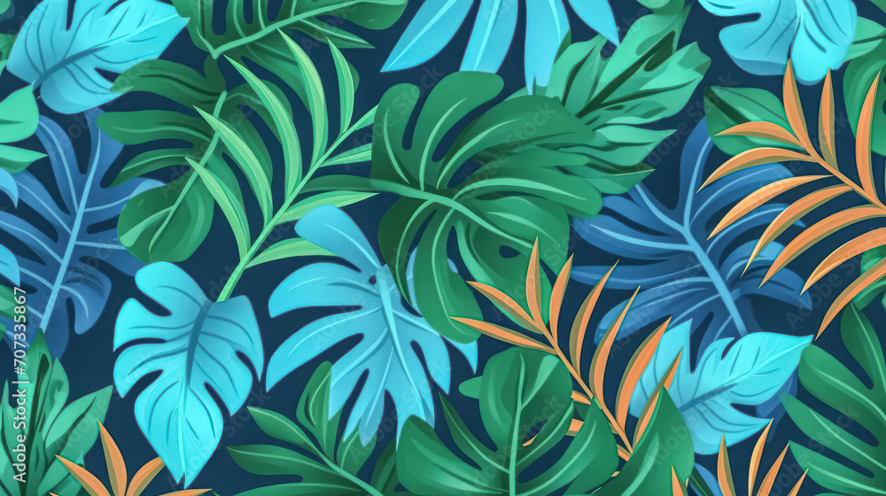 Transform your project with turquoise and green tropical leaves. Transform your project with turquoise and green tropical leaves.