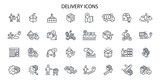 Delivery service icon set.vector.Editable stroke.linear style sign for use web design,logo.Symbol illustration.