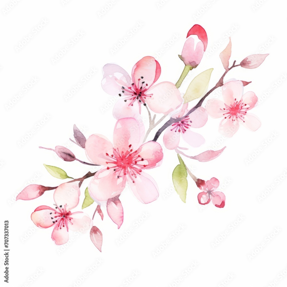Aquarell Illustration der Kirschblüte