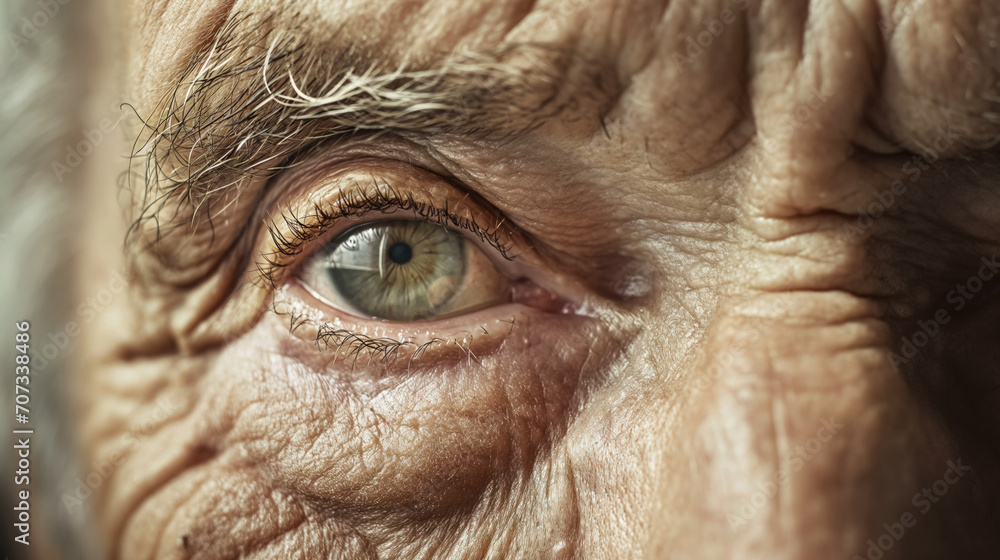 Elderly eye with wrinkles. Elderly eye with wrinkles.
