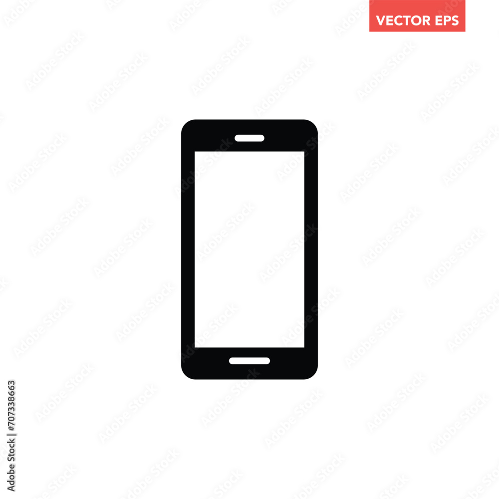 Black single phone filled icon, simple digital device flat design pictogram, infographic vector for app logo web website button ui ux interface elements isolated on white background Black single phone filled icon, simple digital device flat design pictogram, infographic vector for app logo web website button ui ux interface elements isolated on white background