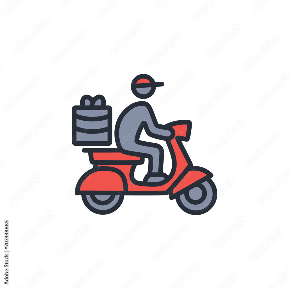 scooter delivery icon. vector.Editable stroke.linear style sign for use web design,logo.Symbol illustration. scooter delivery icon. vector.Editable stroke.linear style sign for use web design,logo.Symbol illustration.