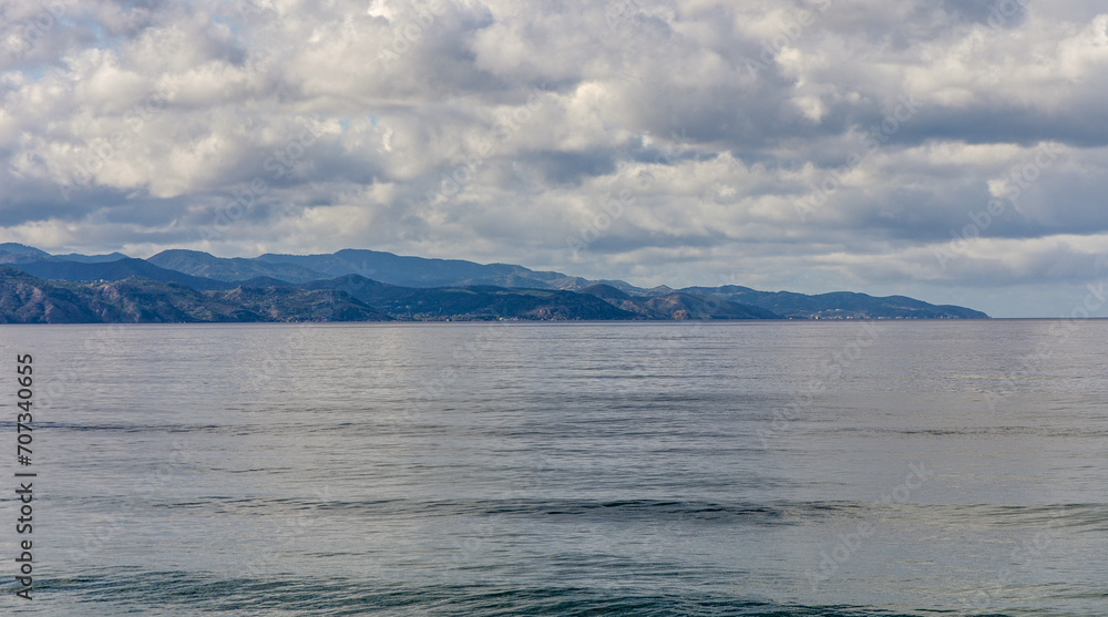 view of the Mediterranean Sea before the rain in Cyprus on a winter day 10