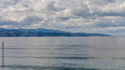 view of the Mediterranean Sea before the rain in Cyprus on a winter day 10