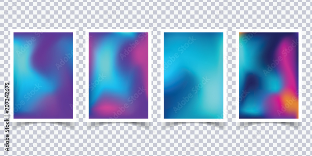 Gradient abstract blurred covers collection with blank cover presentation background