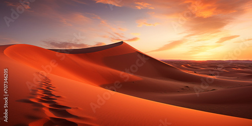 Beautiful sunset dunes Namib desert  AI Generative.
