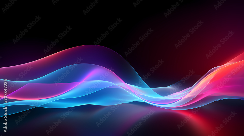 Big sleek neon wave digital technology background Big sleek neon wave digital technology background