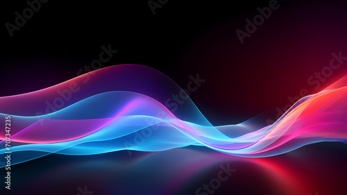 Big sleek neon wave digital technology background