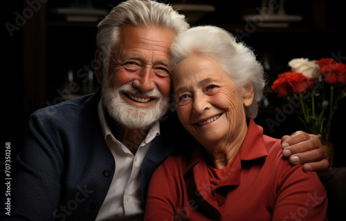 An elderly happy couple is enjoying life, generative AI