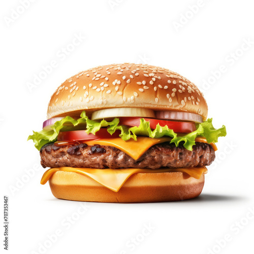 A Hamburger Isolated on a W...