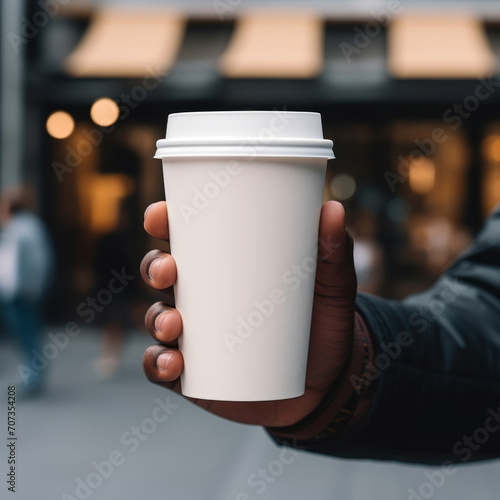 Modern Coffee on the Go  Stylish Mockup with Style Handheld