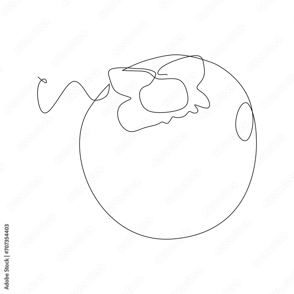 Continuous one single line drawing of pomegranate fruit icon vector illustration concept Continuous one single line drawing of pomegranate fruit icon vector illustration concept