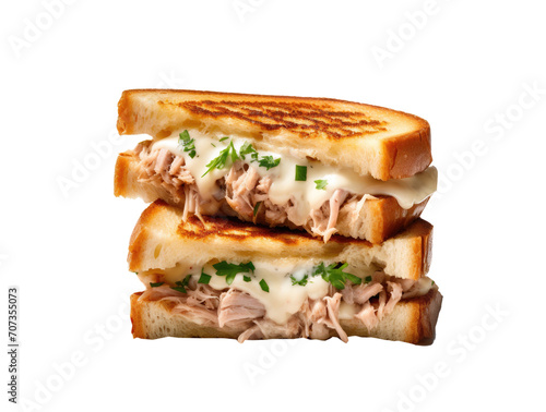 Tuna Melt Sandwich Isolated on a Transparent Background