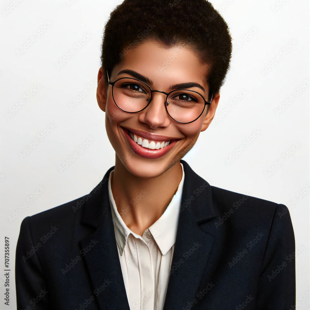 Professional portrait photographs of African American businesswoman.