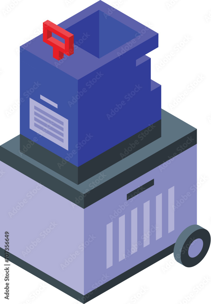 Cute pump tech icon isometric vector. Garden shredder. Chipper equipment Cute pump tech icon isometric vector. Garden shredder. Chipper equipment