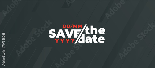 Save the date banner. Can be used for business, marketing and advertising. logo graphic design of event summit made for Technology and upcoming events. Vector EPS 10 photo
