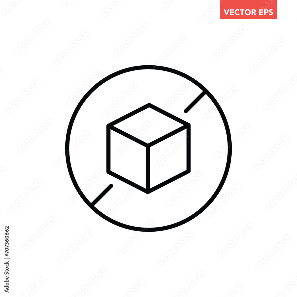 Single black round sugar free badge line icon, simple ingredient no contain mark flat design pictogram, infographic vector for app logo web button ui ux interface isolated on white background Single black round sugar free badge line icon, simple ingredient no contain mark flat design pictogram, infographic vector for app logo web button ui ux interface isolated on white background
