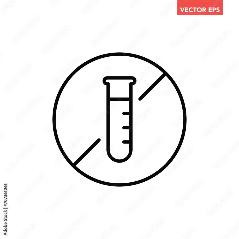 Black single round no artificial flavour line icon, simple ingredient no contain mark flat design pictogram, infographic vector for app logo web button ui ux interface isolated on white background Black single round no artificial flavour line icon, simple ingredient no contain mark flat design pictogram, infographic vector for app logo web button ui ux interface isolated on white background
