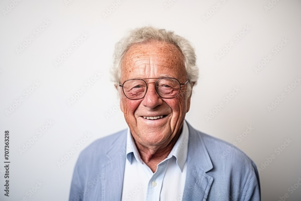 Portrait of a happy senior man smiling at the camera in a studio Portrait of a happy senior man smiling at the camera in a studio