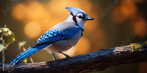 Portrait of a blue jay in natural habitat